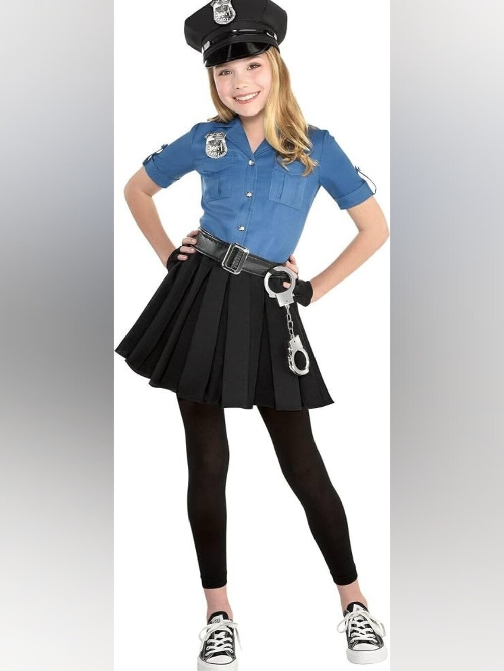 Girls Blue and Black Police Officer Costume - Kids Costume